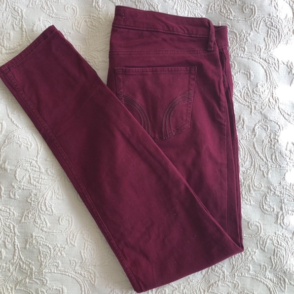 Hollister Denim - Hollister Junior Super Skinny Stretchy Maroon Pants